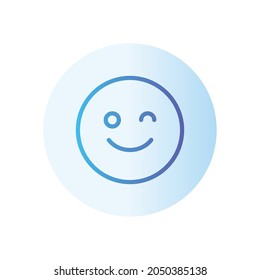 winking gradient icon isolated on white background
