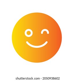 winking gradient icon isolated on white background
