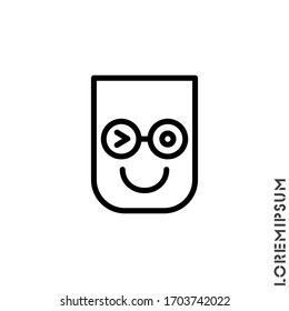 Winking line smiley. Thin line smile emotions isolated on a white background. Vector illustration. Wink icon vector, emotion symbol. Modern symbol for web and mobil apps 