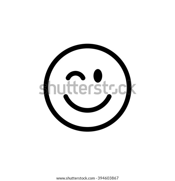 Winking line smiley.\
Thin line smile emoticons isolated on a white background. Vector\
illustration 