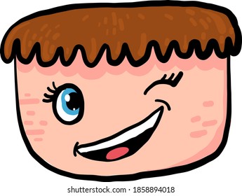 Winking little boy, illustration, vector on white background