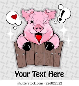 Winking pink pig