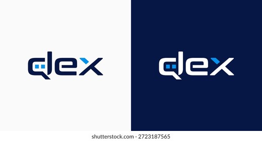Logotipo de la letra D del robot guiñando el ojo