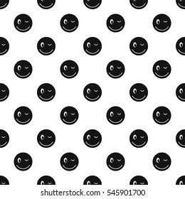 Winking smiley pattern. Simple illustration of winking smiley vector pattern for web