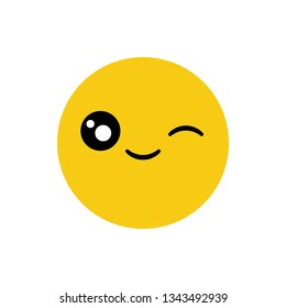 Winking and smiling emoticon