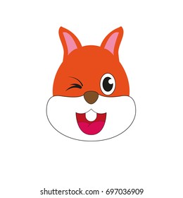 Winking squirell vector illustration