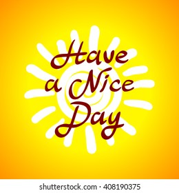 The winking sun. Have a nice day vector card art