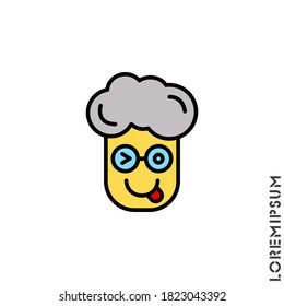 Winking tongue emoji yellow boy, man icon. emoticon with tongue out and winking eye, while the other is opened. Expression of playfulness, teasing, joking, kidding, being sarcastic or mean in fun way