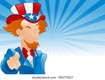 Winking Uncle Sam Retro Background