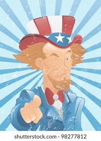 Winking Uncle Sam Vintage Art