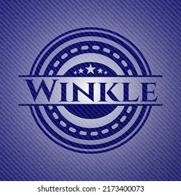 Winkle badge with denim texture. Vector Illustration. Detailed. 