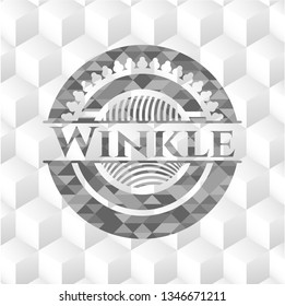 Winkle grey emblem with cube white background