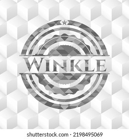 Emblema gris chillón. Retro con fondo blanco cubo geométrico. 