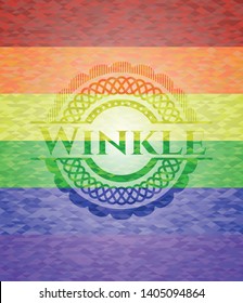 Winkle lgbt colors emblem. Vector Illustration. Mosaic.