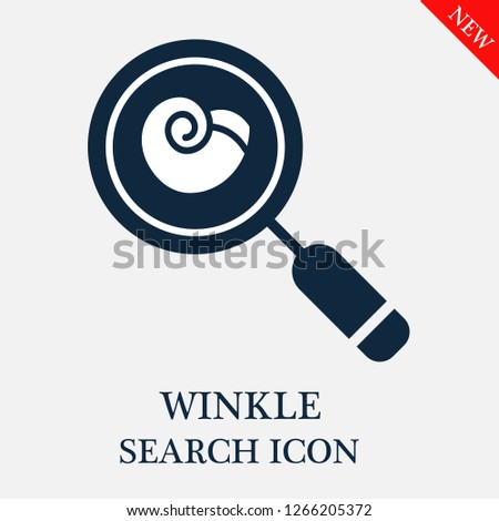 Winkle search icon. Winkle icon in magnifier icon. Editable Winkle search icon for web or mobile.