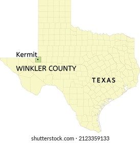 Winkler County And City Of Kermit Location On Texas State Map