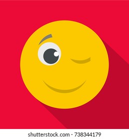 Winks smile icon. Vector flat illustration of winks smile icon for any web design