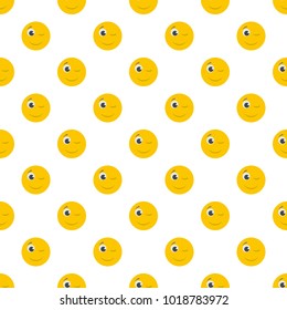 Winks smile pattern seamless in flat style for any design