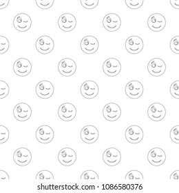 Winks smile pattern vector seamless repeating for any web design