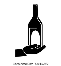 Winne bottle beverage icon vector illustration graphic design
