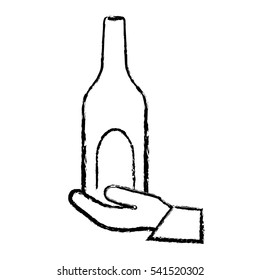Winne bottle beverage icon vector illustration graphic design