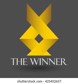 The winner abstract vector and logo design or template office business