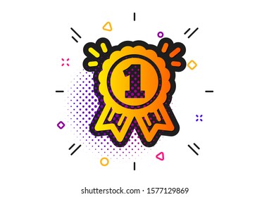 Winner achievement or Award symbol. Halftone circles pattern. Reward Medal icon. Glory or Honor sign. Classic flat reward icon. Vector