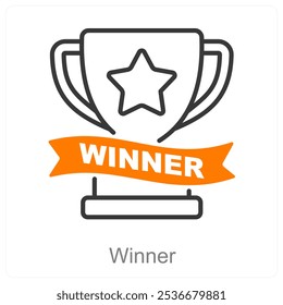 Ganador y concepto de icono de logro