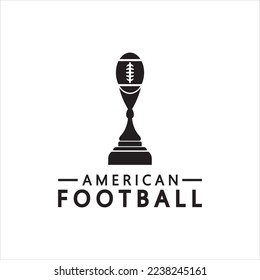 Winner American football Championship Trophy Logo Design vector icon template. American football trophy for winner award	