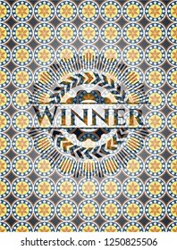Winner arabesque emblem background. arabic decoration.