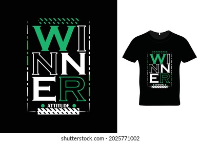 Winner attitude t shirt design. Motivational t shirt. Beautiful t shirt design