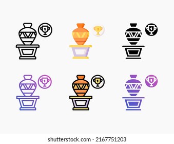 Winner Auction icon set with line, outline, flat, filled, glyph, color, gradient. Editable stroke and pixel perfect. Can be used for digital product, presentation, print design and more.
