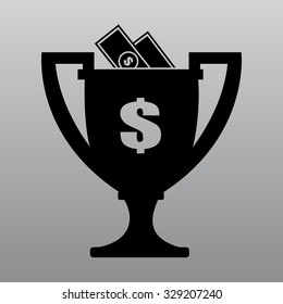 winner of the award and a cash gift vector illustration