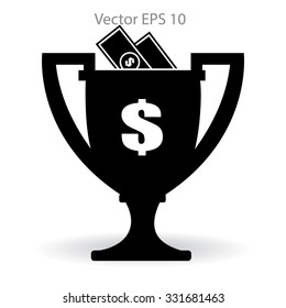 winner of the award and a cash gift vector illustration