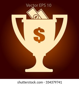 winner of the award and a cash gift vector illustration