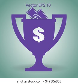 winner of the award and a cash gift vector illustration