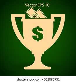 winner of the award and a cash gift vector illustration