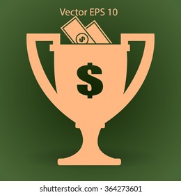 winner of the award and a cash gift vector illustration