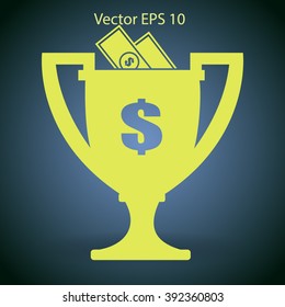 winner of the award and a cash gift vector illustration