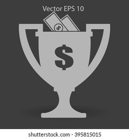 winner of the award and a cash gift vector illustration