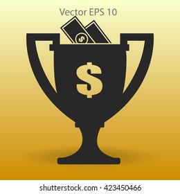 winner of the award and a cash gift vector illustration