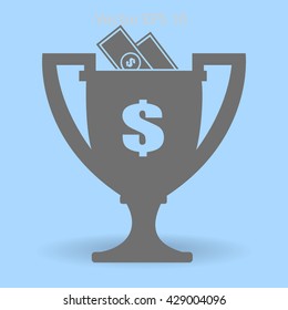 winner of the award and a cash gift vector illustration