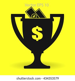 winner of the award and a cash gift vector illustration