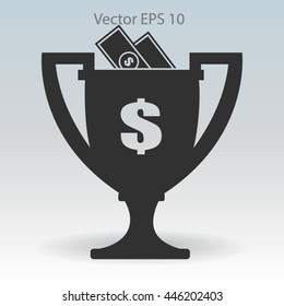 winner of the award and a cash gift vector illustration