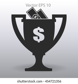winner of the award and a cash gift vector illustration