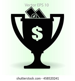 winner of the award and a cash gift vector illustration