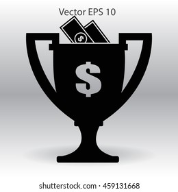 winner of the award and a cash gift vector illustration