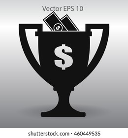 winner of the award and a cash gift vector illustration
