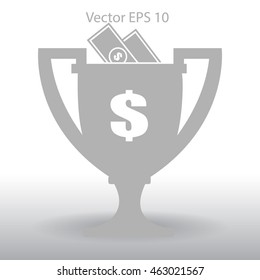 winner of the award and a cash gift vector illustration
