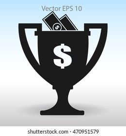 winner of the award and a cash gift vector illustration